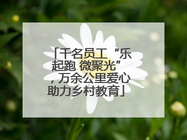 千名员工“乐起跑 微聚光”，万余公里爱心助力乡村教育