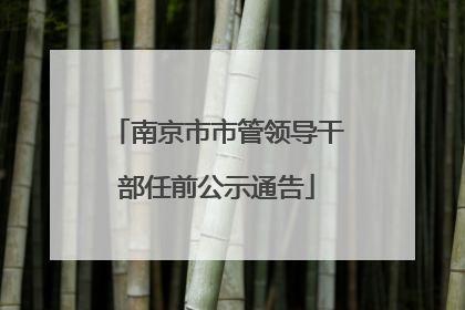 南京市市管领导干部任前公示通告