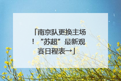 南京队更换主场！“苏超”最新观赛日程表→