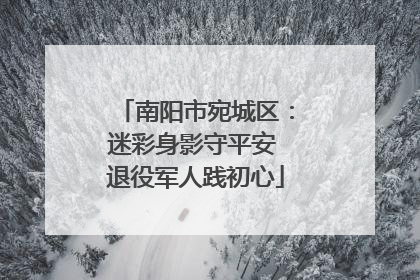 南阳市宛城区：迷彩身影守平安 退役军人践初心