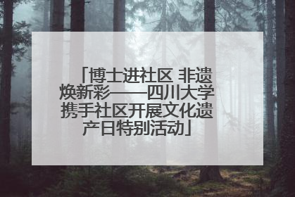 博士进社区 非遗焕新彩——四川大学携手社区开展文化遗产日特别活动