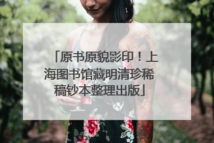 原书原貌影印！上海图书馆藏明清珍稀稿钞本整理出版