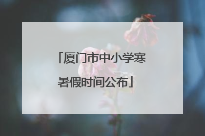 厦门市中小学寒暑假时间公布