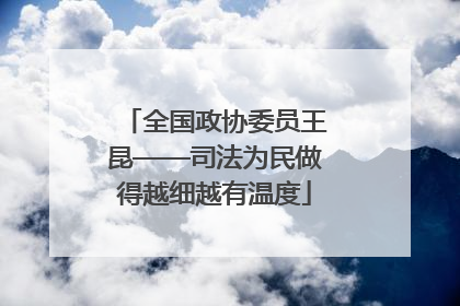 全国政协委员王昆——司法为民做得越细越有温度