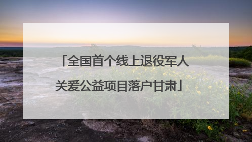 全国首个线上退役军人关爱公益项目落户甘肃