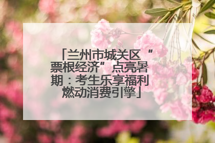 兰州市城关区“票根经济”点亮暑期：考生乐享福利 燃动消费引擎