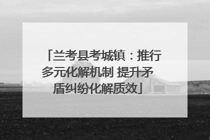 兰考县考城镇：推行多元化解机制 提升矛盾纠纷化解质效