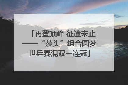 再登顶峰 征途未止——“莎头”组合圆梦世乒赛混双三连冠