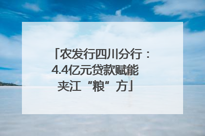 农发行四川分行：4.4亿元贷款赋能夹江“粮”方