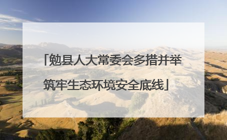 勉县人大常委会多措并举筑牢生态环境安全底线