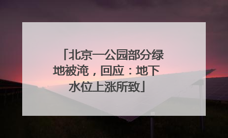北京一公园部分绿地被淹，回应：地下水位上涨所致