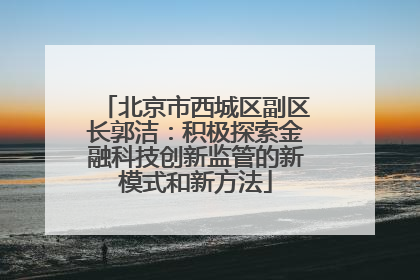 北京市西城区副区长郭洁：积极探索金融科技创新监管的新模式和新方法