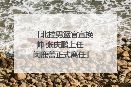 北控男篮官宣换帅 张庆鹏上任 闵鹿蕾正式离任