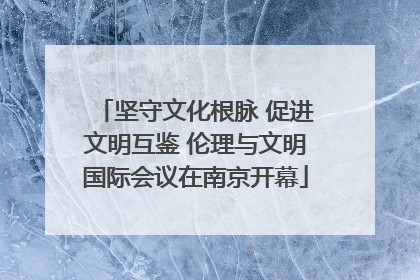 坚守文化根脉 促进文明互鉴 伦理与文明国际会议在南京开幕