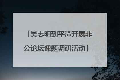 吴志明到平潭开展非公论坛课题调研活动