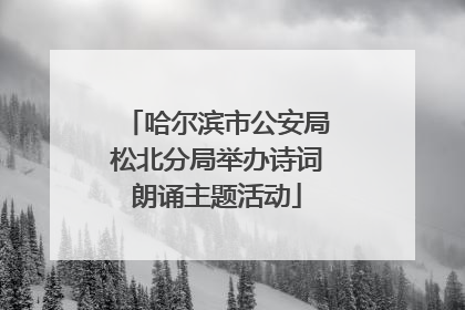 哈尔滨市公安局松北分局举办诗词朗诵主题活动