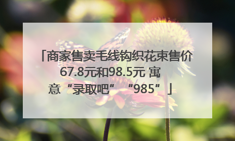商家售卖毛线钩织花束售价67.8元和98.5元 寓意“录取吧”“985”