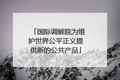 国际调解院为维护世界公平正义提供新的公共产品