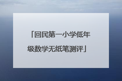 回民第一小学低年级数学无纸笔测评