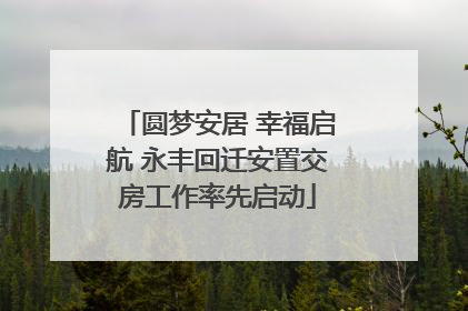 圆梦安居 幸福启航 永丰回迁安置交房工作率先启动