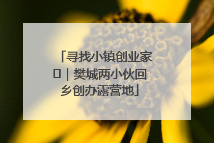 寻找小镇创业家㊳｜樊城两小伙回乡创办露营地