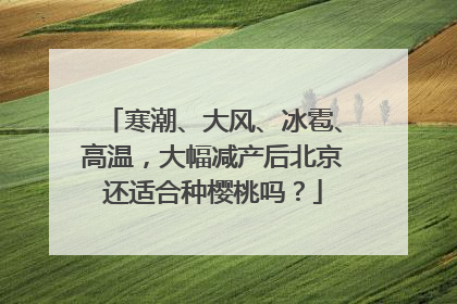 寒潮、大风、冰雹、高温，大幅减产后北京还适合种樱桃吗？