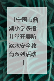 宁国市鼎湖小学多措并举开展防溺水安全教育系列活动