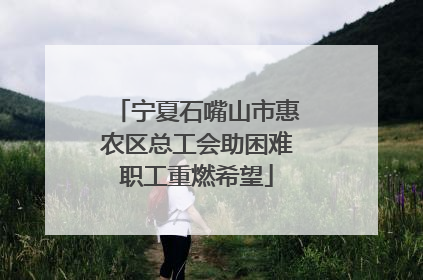 宁夏石嘴山市惠农区总工会助困难职工重燃希望