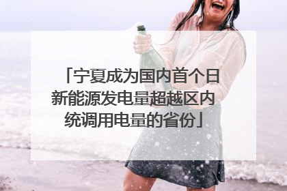 宁夏成为国内首个日新能源发电量超越区内统调用电量的省份