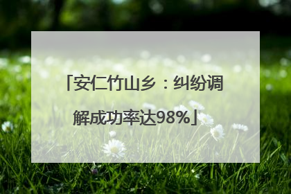 安仁竹山乡：纠纷调解成功率达98%