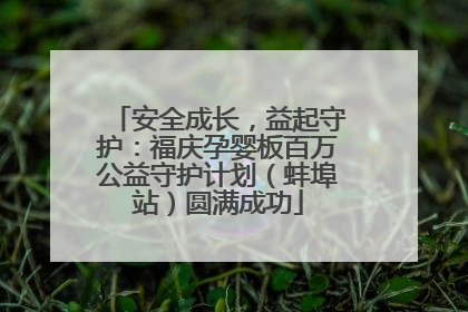 安全成长，益起守护：福庆孕婴板百万公益守护计划（蚌埠站）圆满成功
