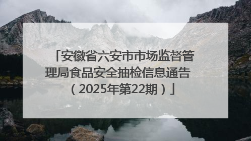 安徽省六安市市场监督管理局食品安全抽检信息通告（2025年第22期）