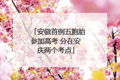 安徽首例五胞胎参加高考 分在安庆两个考点