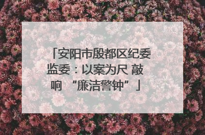 安阳市殷都区纪委监委：以案为尺 敲响 “廉洁警钟”