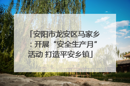 安阳市龙安区马家乡：开展“安全生产月”活动 打造平安乡镇