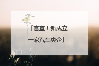 官宣！新成立一家汽车央企