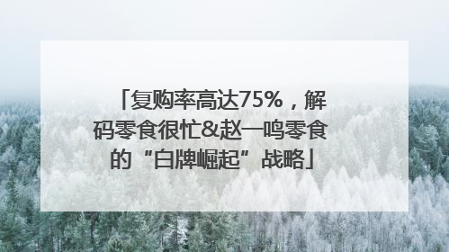 复购率高达75%，解码零食很忙&赵一鸣零食的“白牌崛起”战略