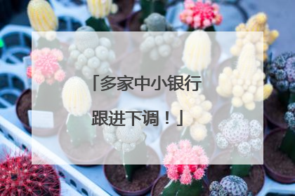 多家中小银行跟进下调！