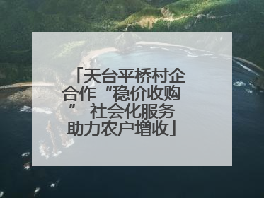 天台平桥村企合作“稳价收购” 社会化服务助力农户增收