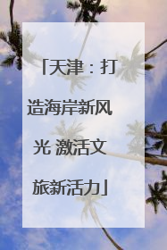 天津：打造海岸新风光 激活文旅新活力