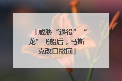 威胁“退役”“龙”飞船后，马斯克改口撤回