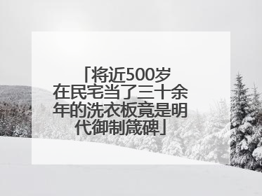 将近500岁 在民宅当了三十余年的洗衣板竟是明代御制箴碑