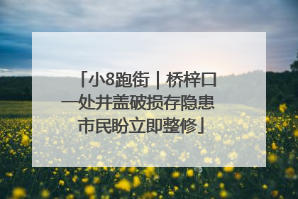 小8跑街｜桥梓口一处井盖破损存隐患 市民盼立即整修