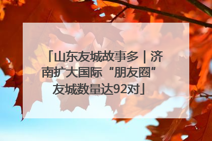 山东友城故事多｜济南扩大国际“朋友圈”友城数量达92对