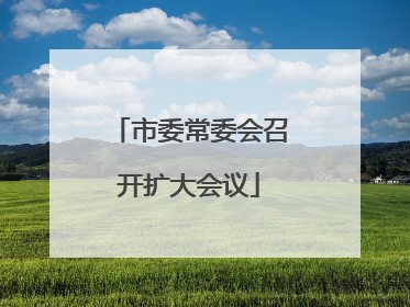 市委常委会召开扩大会议