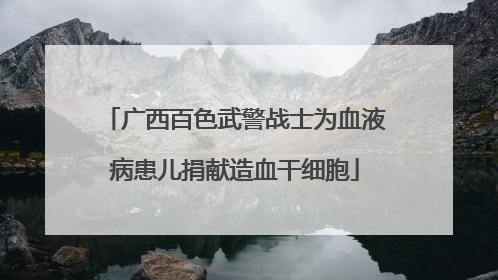 广西百色武警战士为血液病患儿捐献造血干细胞