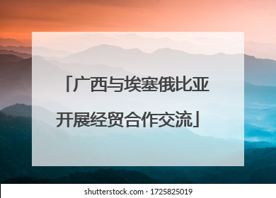 广西与埃塞俄比亚开展经贸合作交流
