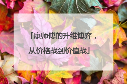 康师傅的升维博弈，从价格战到价值战
