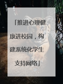 推进心理健康进校园，构建系统化学生支持网络