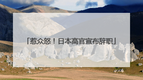 惹众怒！日本高官宣布辞职